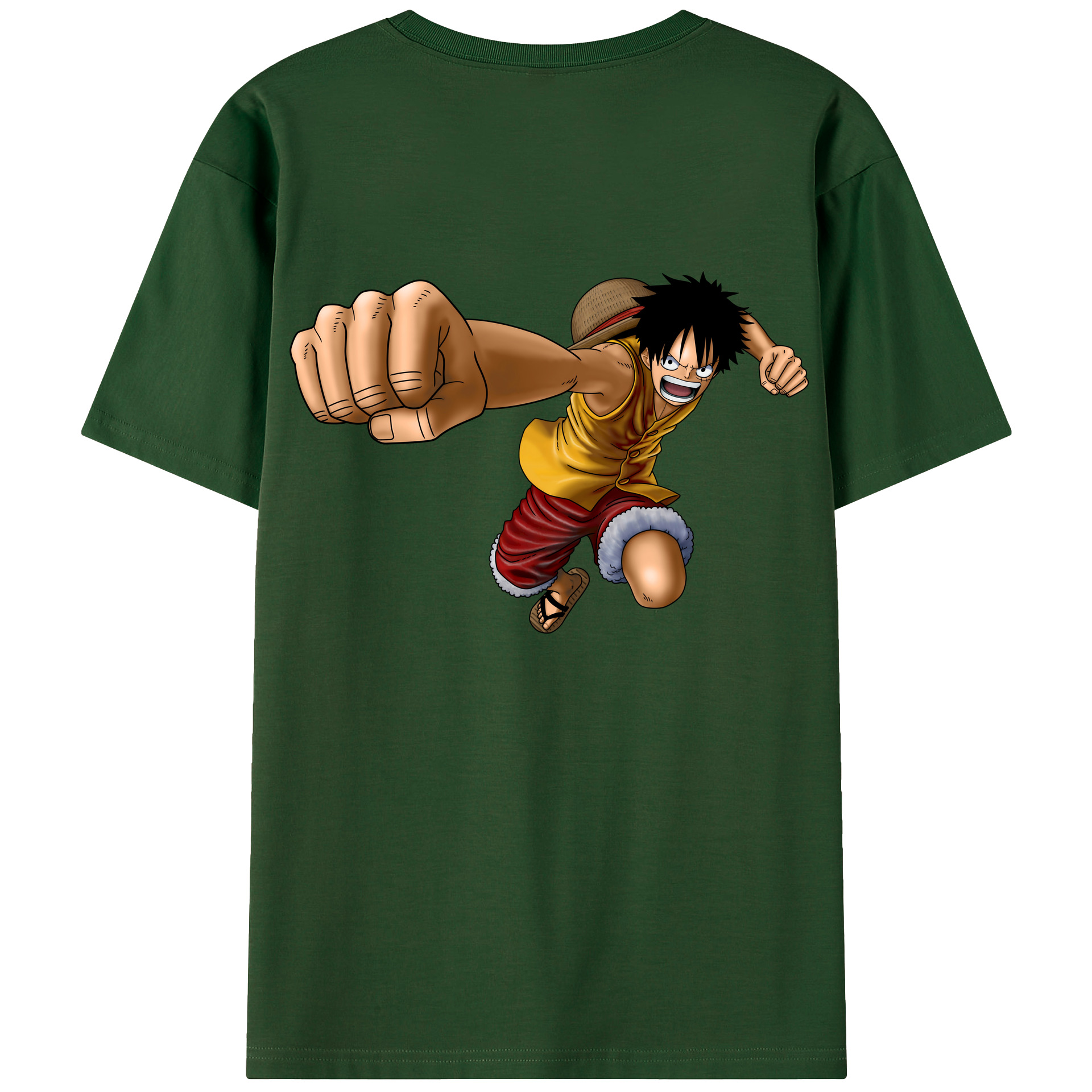 ワンピース モンキー・D・ルフィ ONE PIECE Monkey D. Luffy 綿100％半袖Tシャツ（背面プリント）